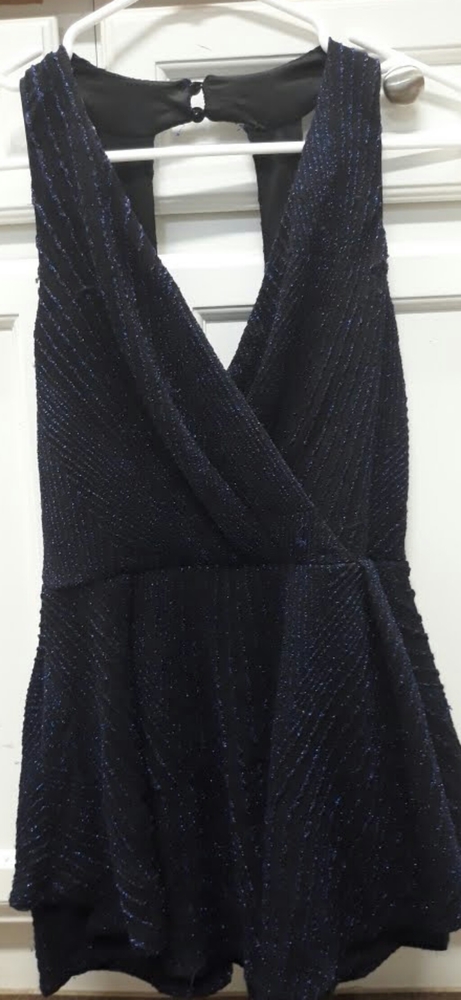 Black and shiny blue dress